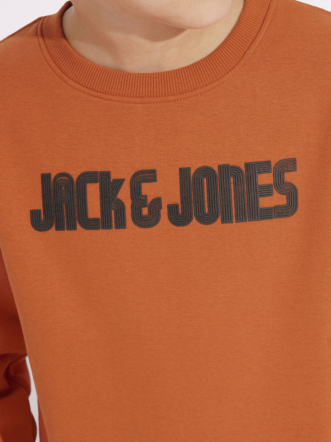 Boys Orange Logo Print Sweatshirt - Image 6