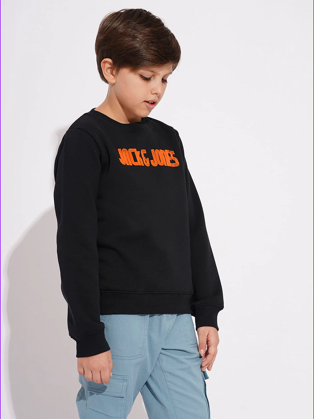 Boys Black Logo Print Sweatshirt - Image 3