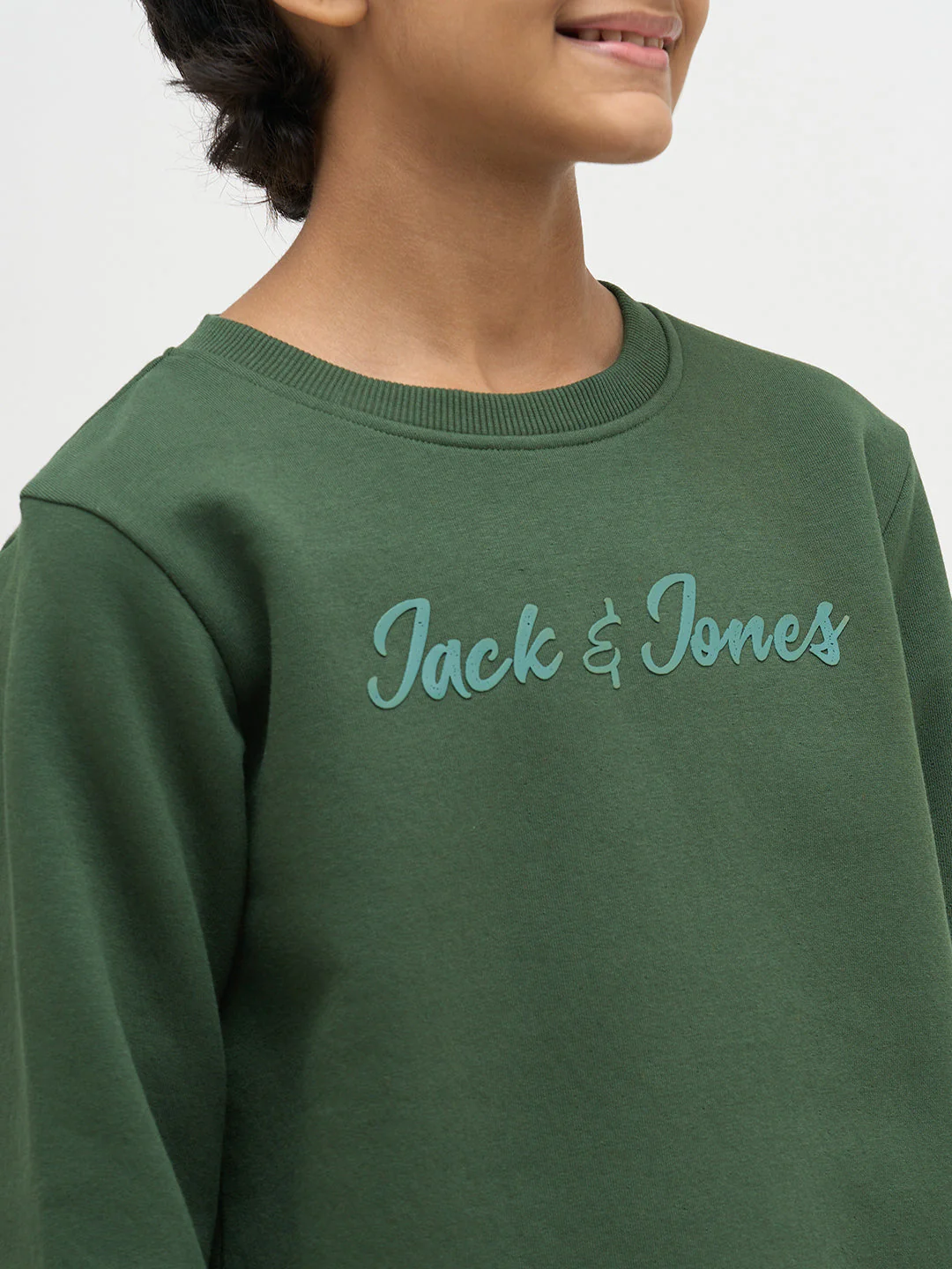 Boys Green Logo Text Sweatshirt - Image 6