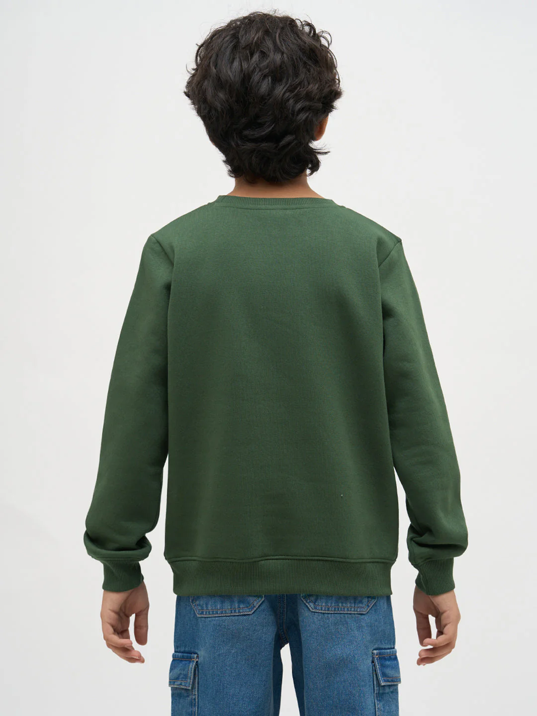 Boys Green Logo Text Sweatshirt - Image 9