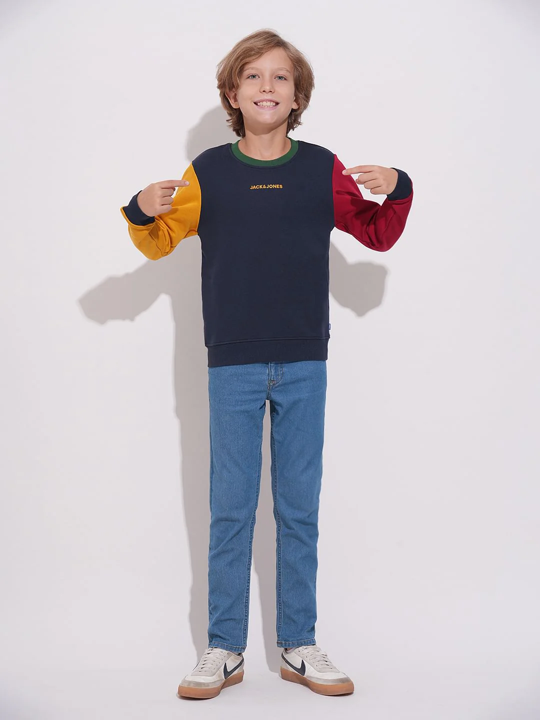 Boys Blue Colourblocked Sweatshirt - Image 5