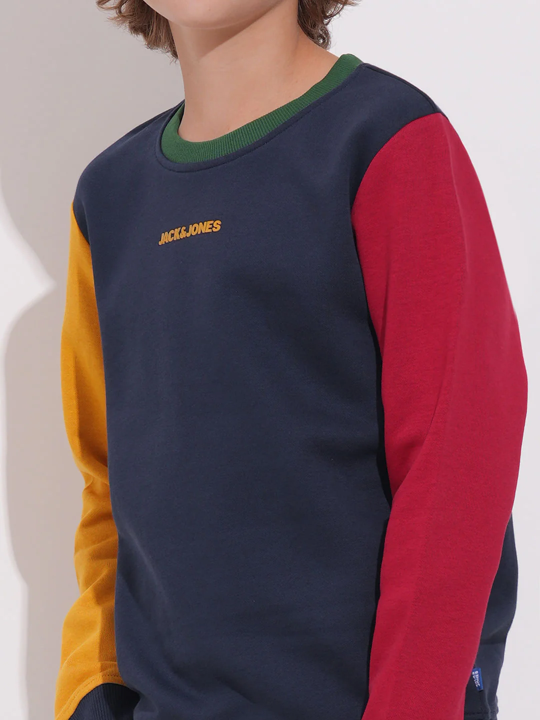 Boys Blue Colourblocked Sweatshirt - Image 6