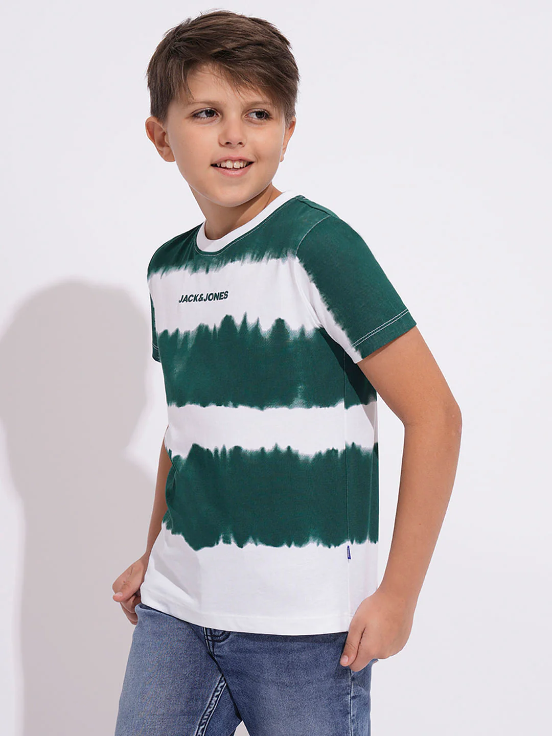 Boys Green Tie-Dye Print T-shirt - Image 3
