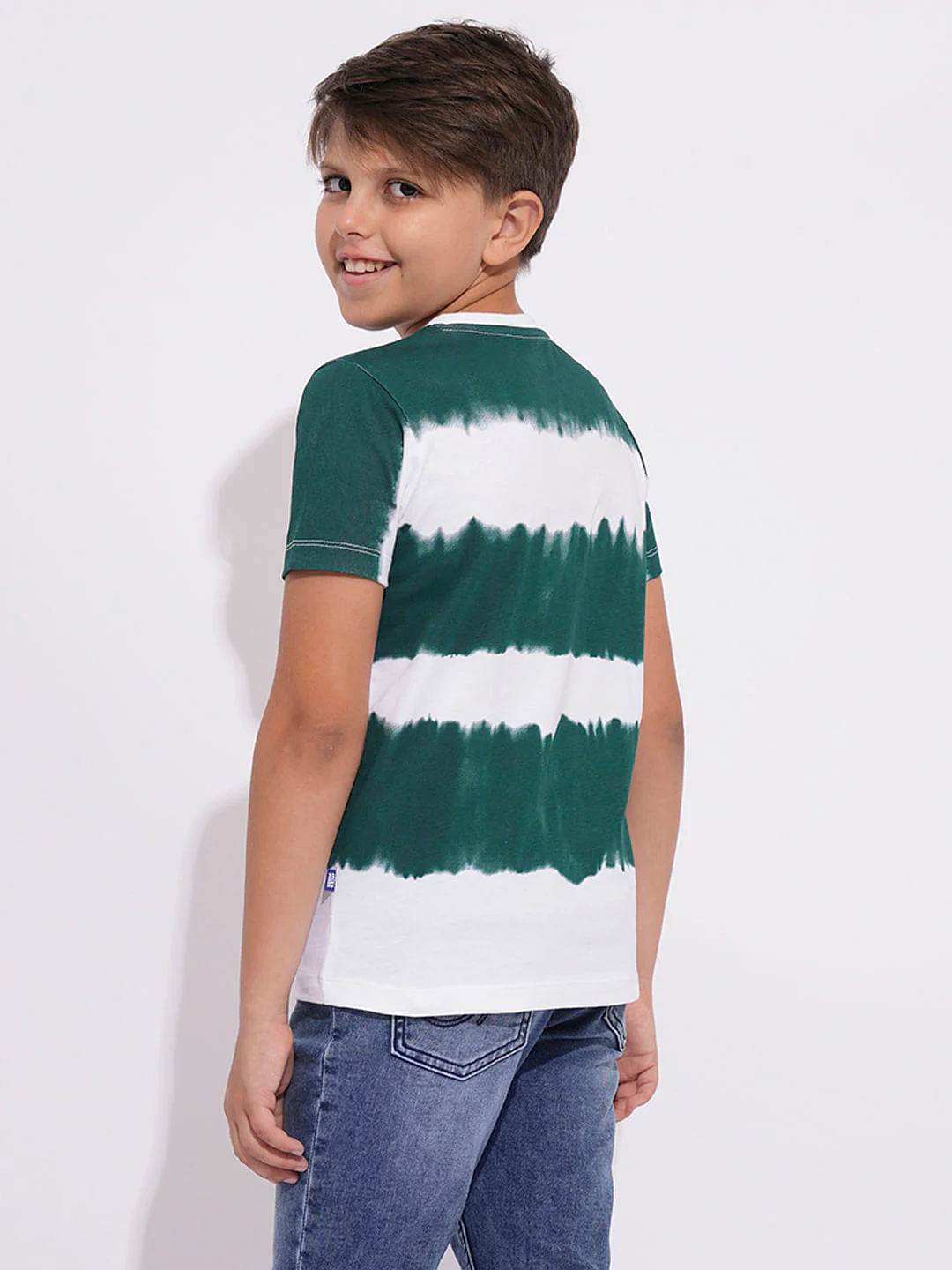Boys Green Tie-Dye Print T-shirt - Image 4