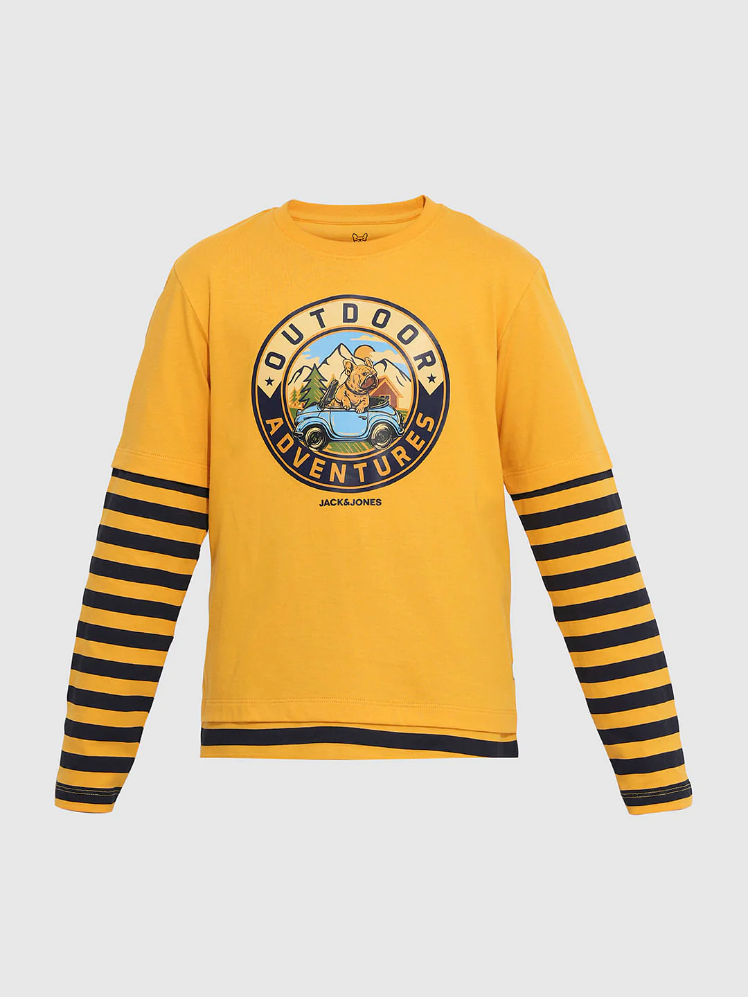 Boys Yellow Printed Crew Neck T-shirt - Image 7