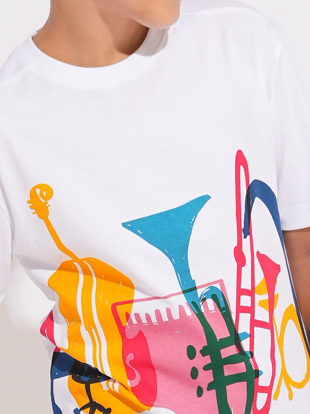 White Graphic Print Cotton T-shirt - Image 6