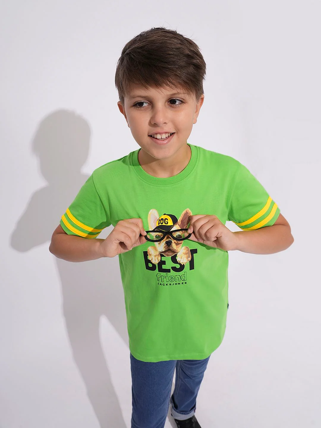 Green Doggo Print Cotton T-shirt