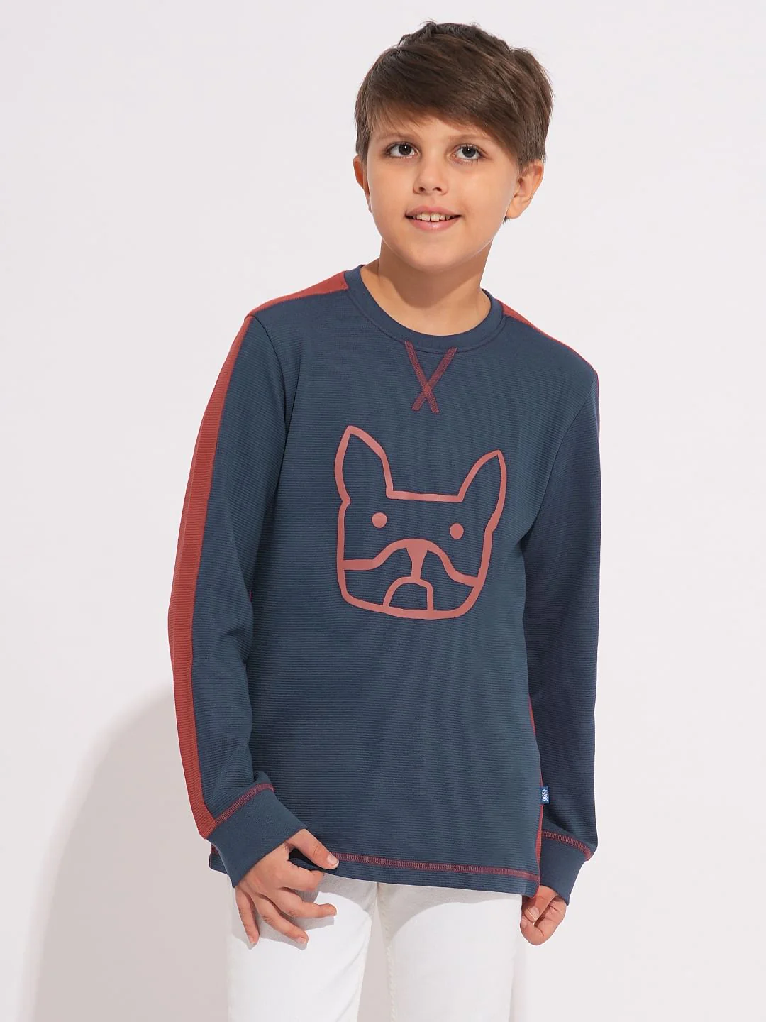 Boys Navy Blue Doggo Print T-shirt - Image 2