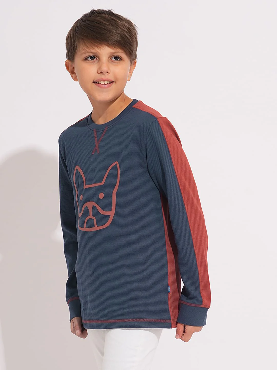 Boys Navy Blue Doggo Print T-shirt - Image 3
