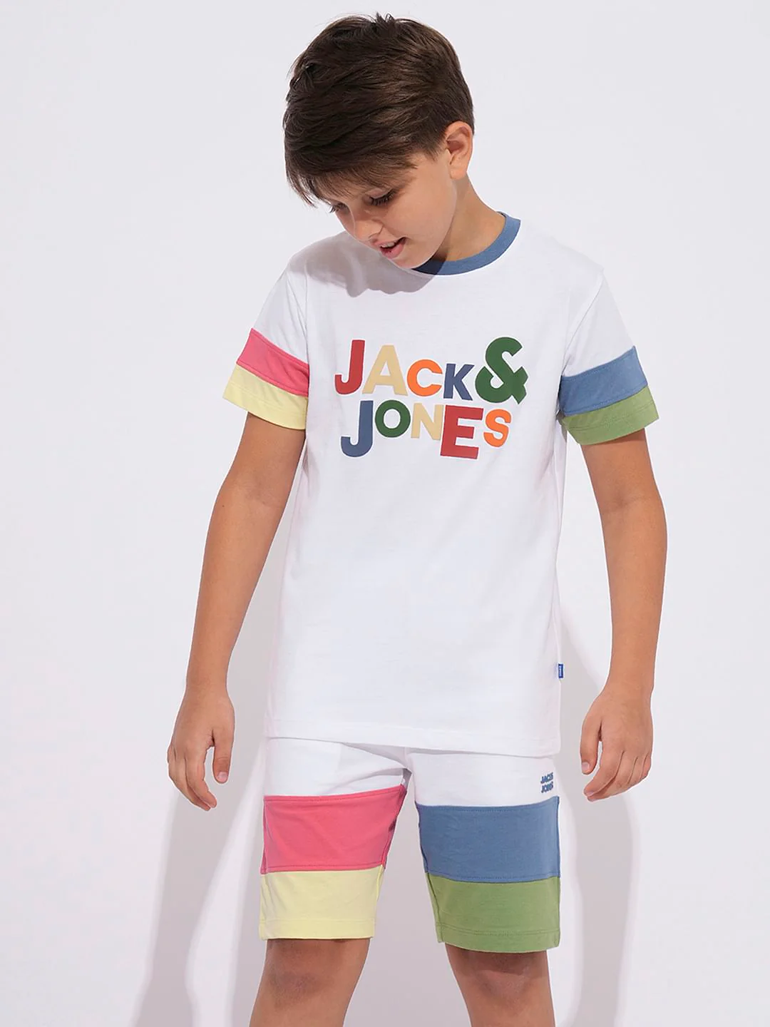 White Logo Print Co-ord Set T-shirt - Image 3