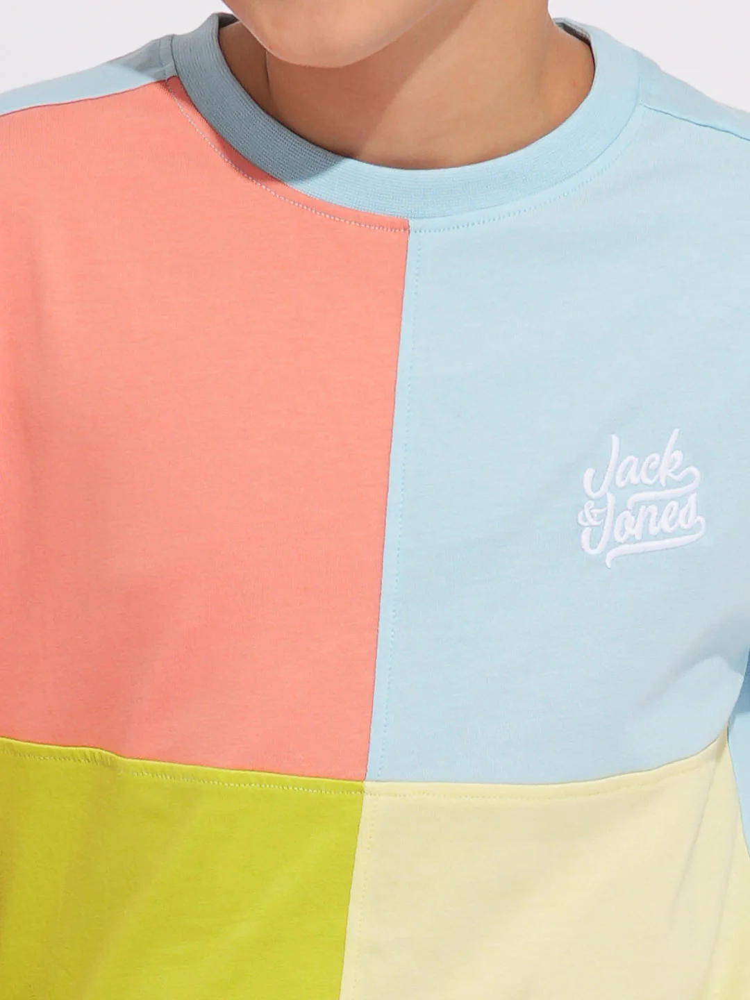 Boys Coral Colourblocked Cotton T-shirt - Image 6