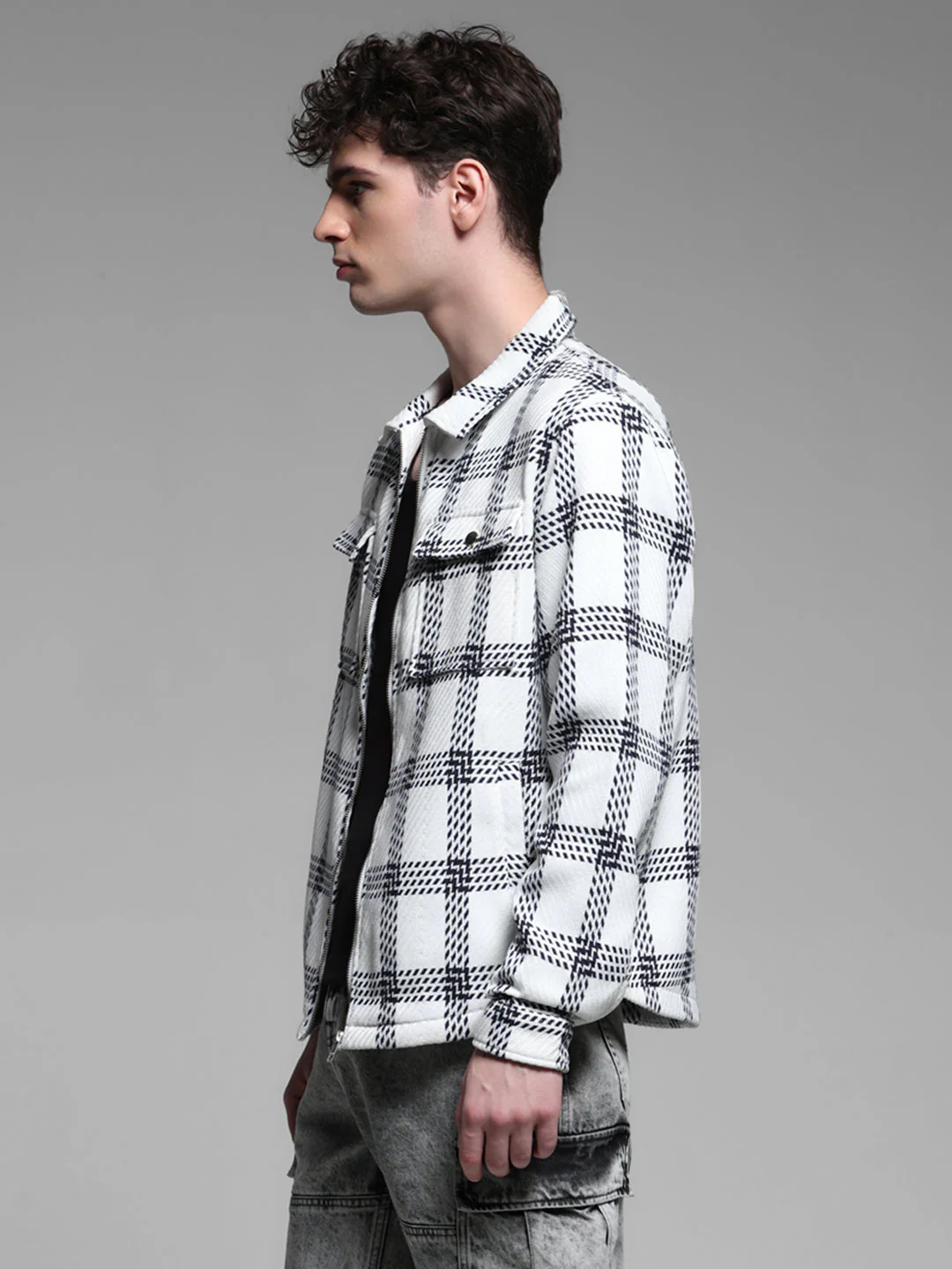 White Check Cotton Shirt - Image 3