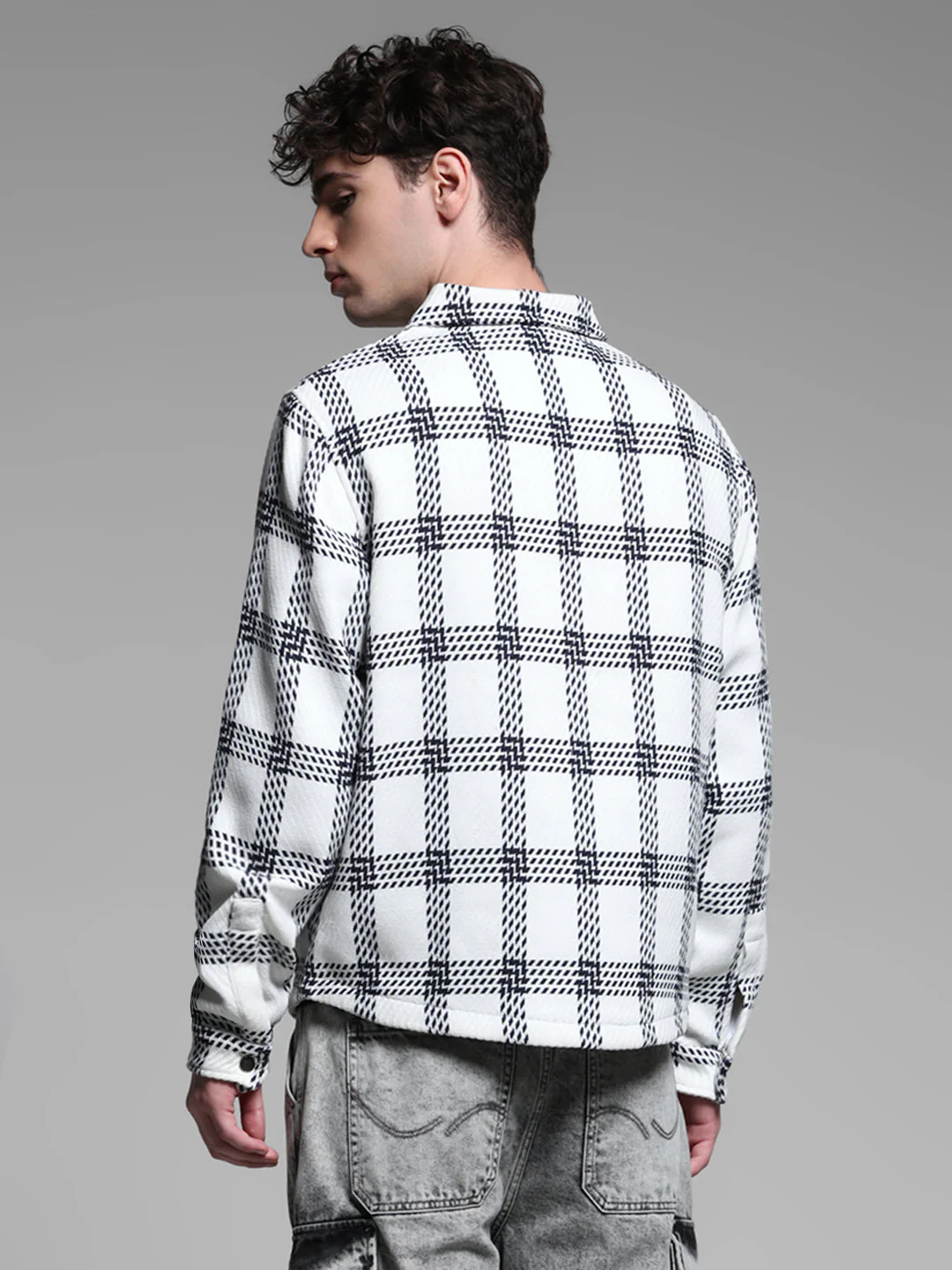 White Check Cotton Shirt - Image 4