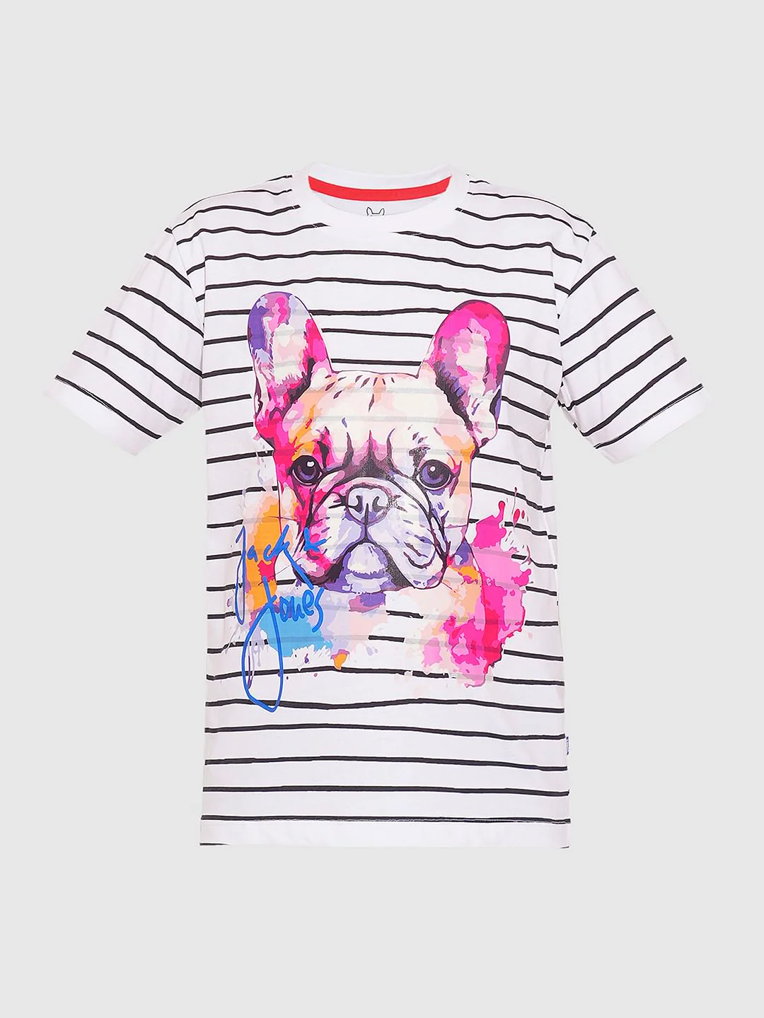 Boys White Striped Cotton T-shirt - Image 7