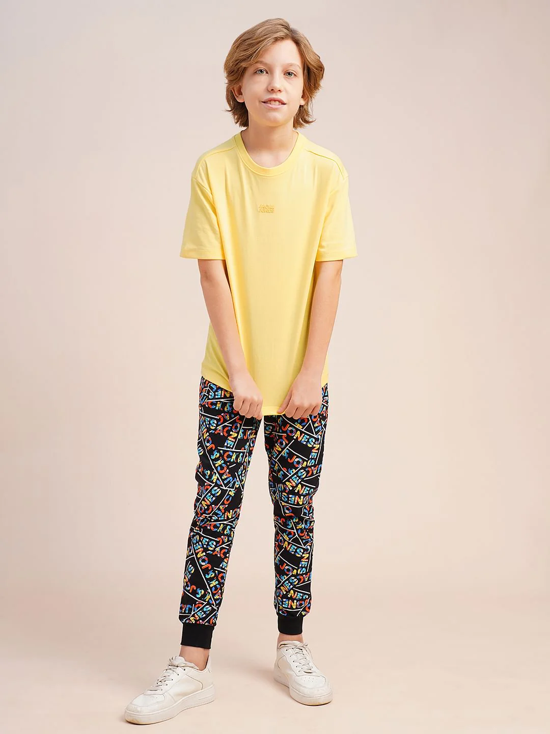 Boys Yellow Logo Print Oversized T-shirt - Image 5