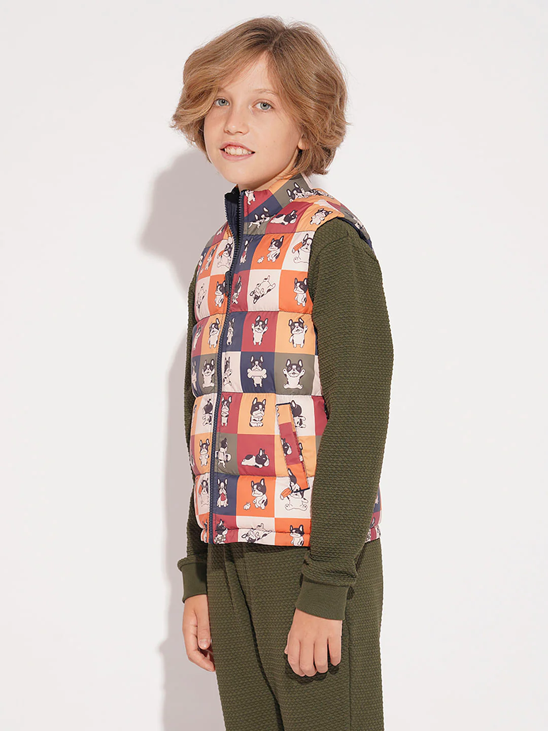 Boys Multi-Colour Reversible High Neck Jacket - Image 6