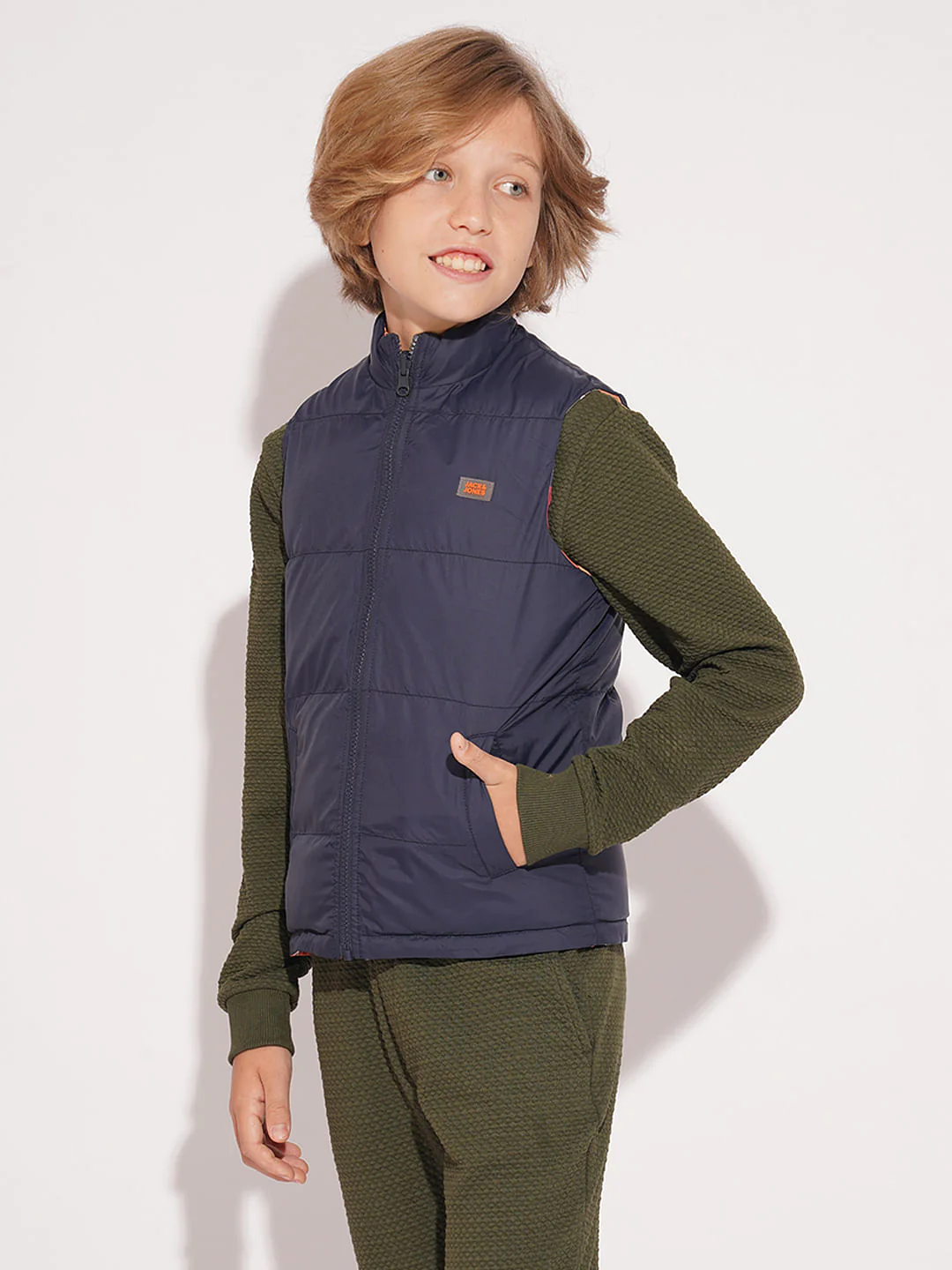 Boys Multi-Colour Reversible High Neck Jacket - Image 7