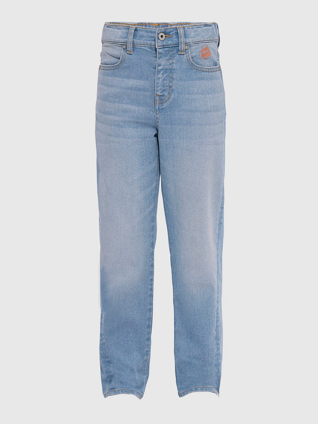 Light Blue Mid Rise Washed Loose Fit Jeans - Image 7