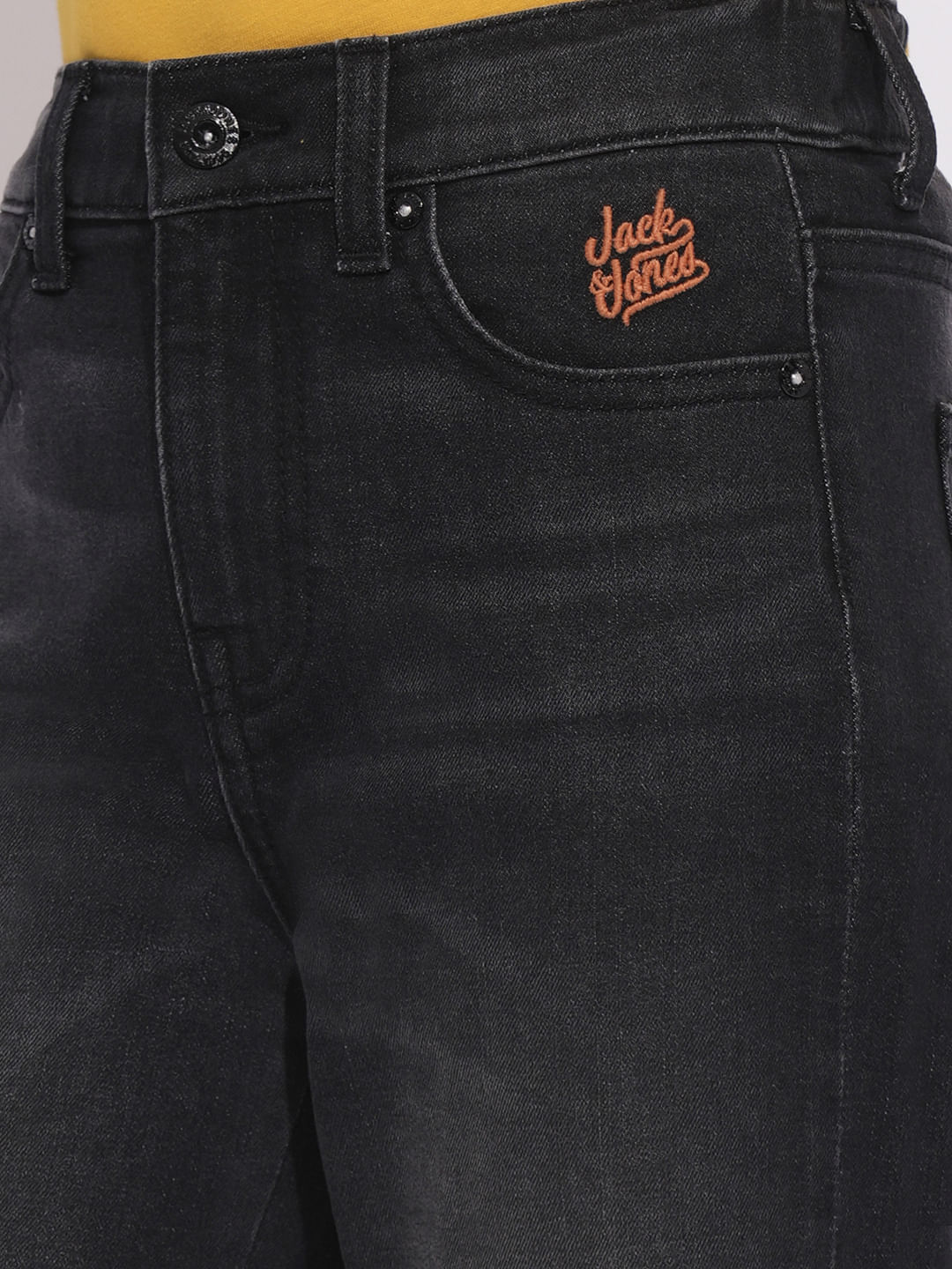 Charcoal Grey Mid Rise Washed Loose Fit Jeans - Image 6