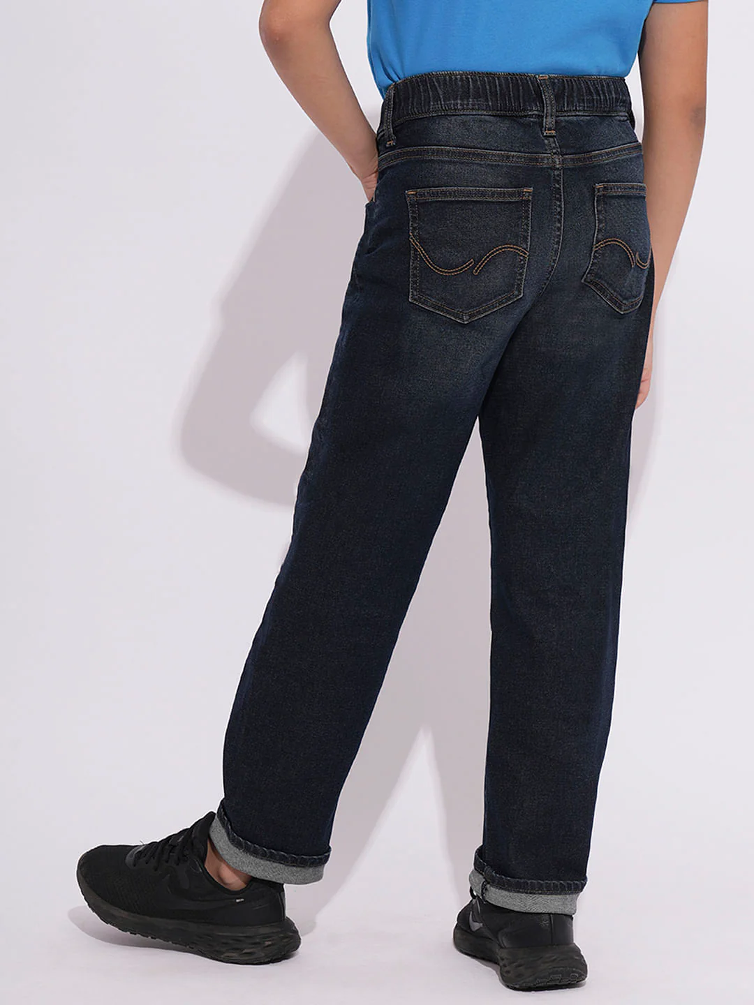 Vintage Blue Mid Rise Washed Loose Fit Jeans - Image 4