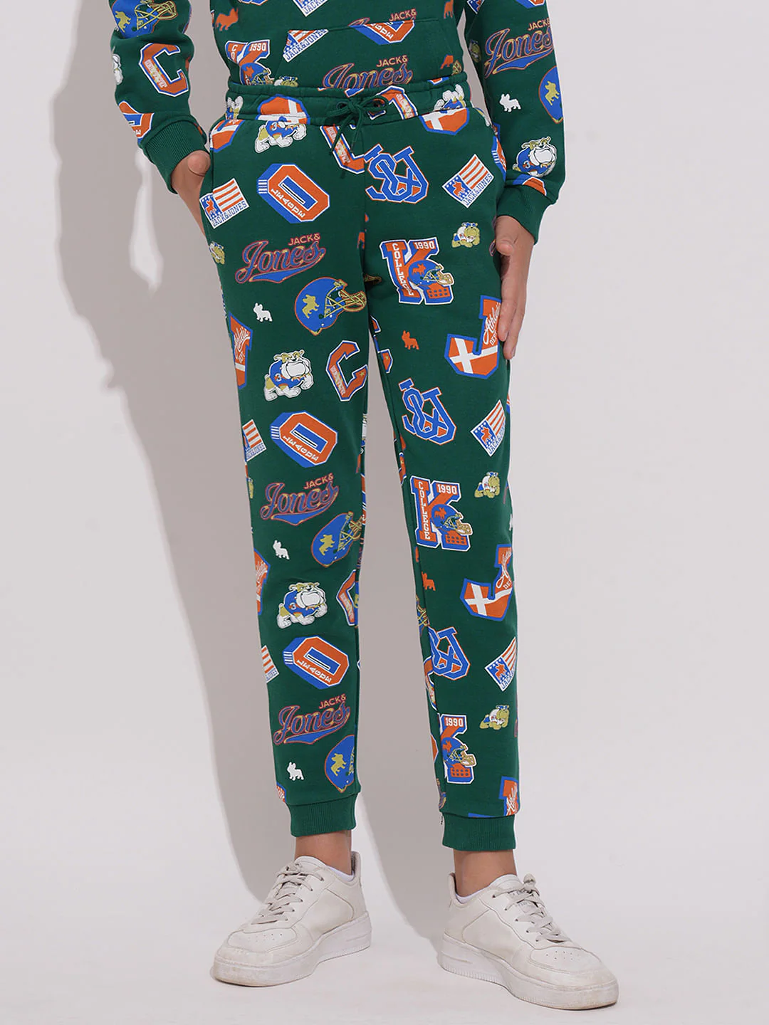 Green Printed Co-ord Set Joggers - Image 2