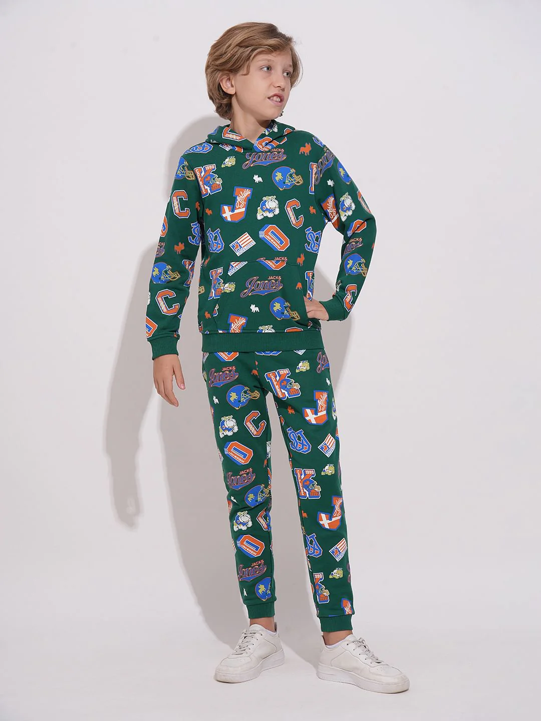 Green Printed Co-ord Set Joggers - Image 5