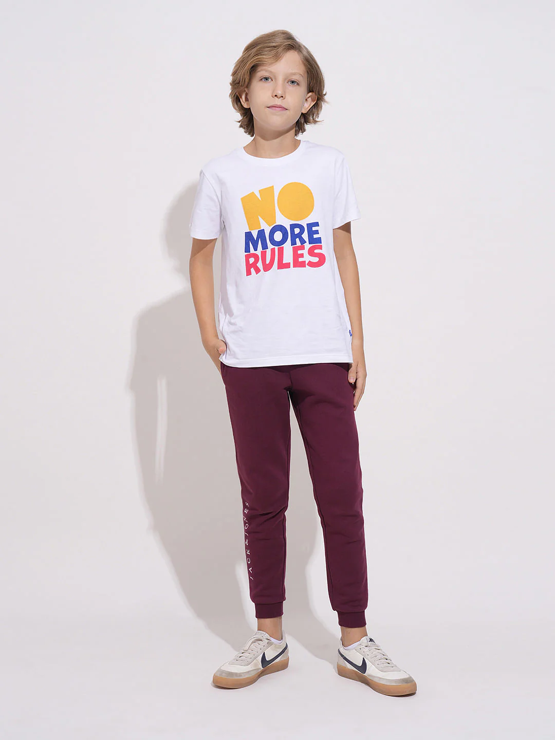 Boys Wine Co-ord Set Joggers - Image 5