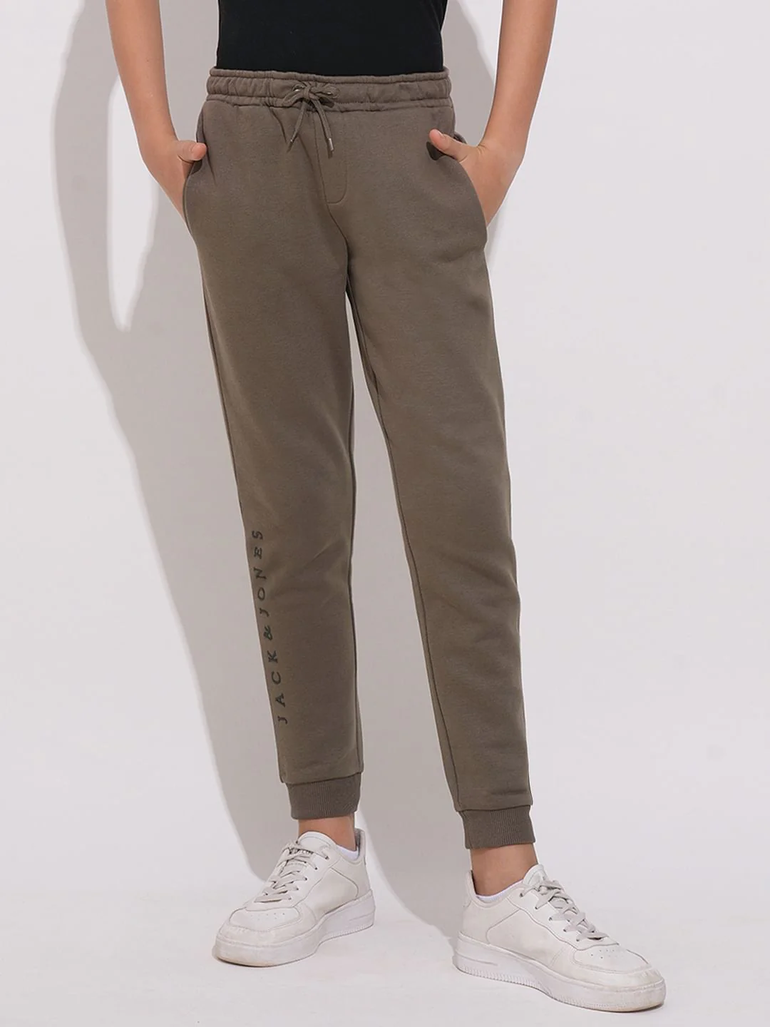 Boys Dark Brown Co-ord Set Joggers - Image 2