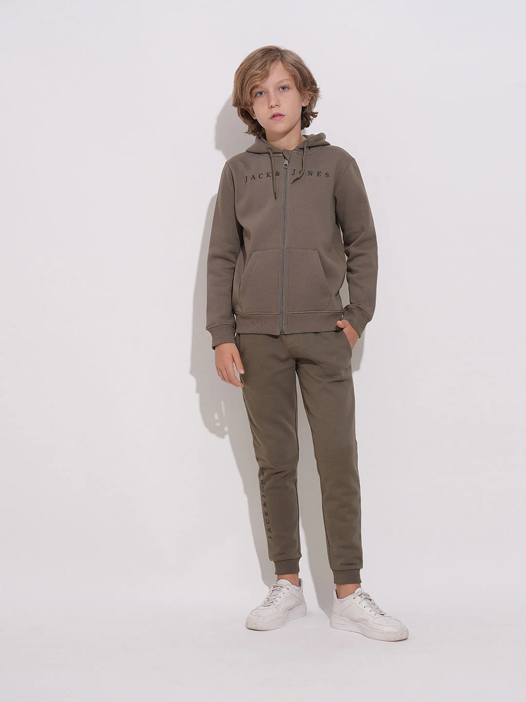 Boys Dark Brown Co-ord Set Joggers - Image 5