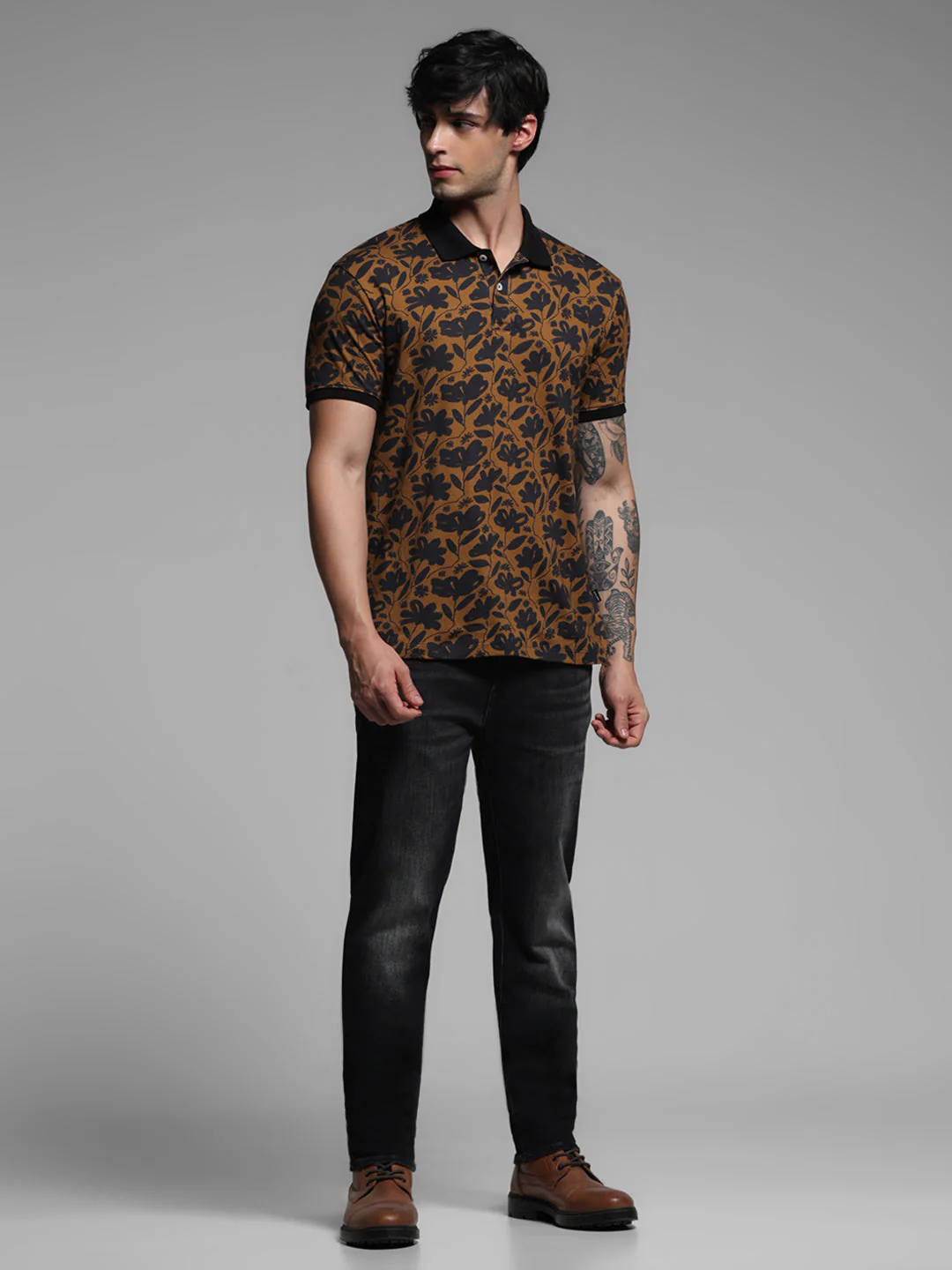 Brown Printed Cotton Polo - Image 6