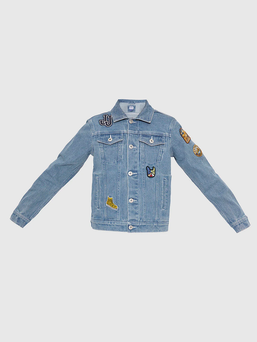 Boys Blue Embroidered Applique Denim Jacket - Image 7
