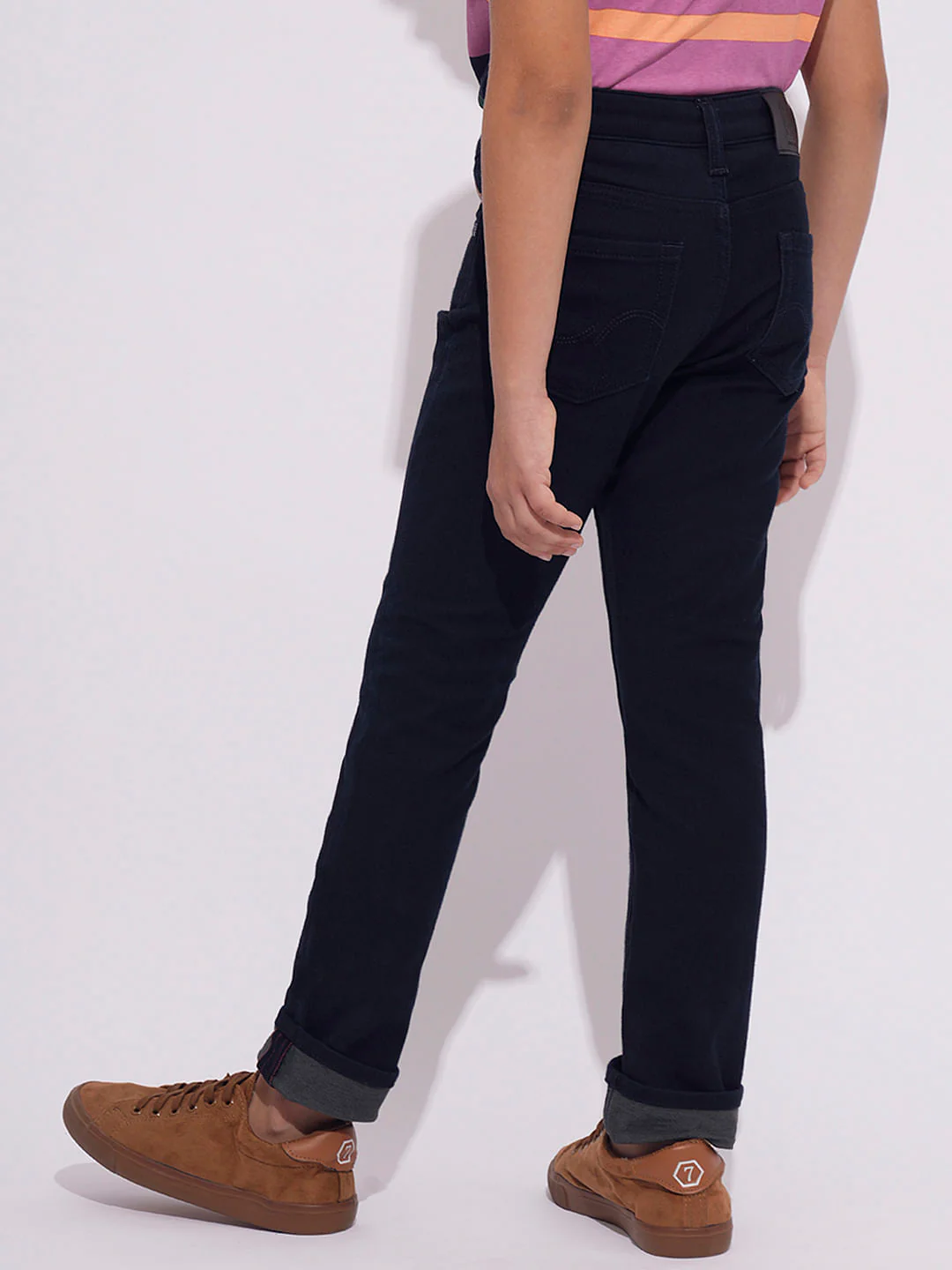 Dark Blue Mid Rise Jeans - Image 4