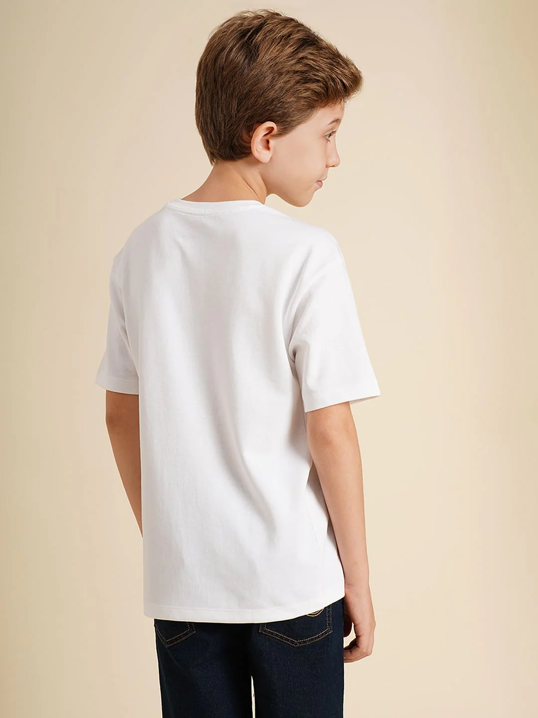 Boys White Logo Print Oversized T-shirt - Image 4