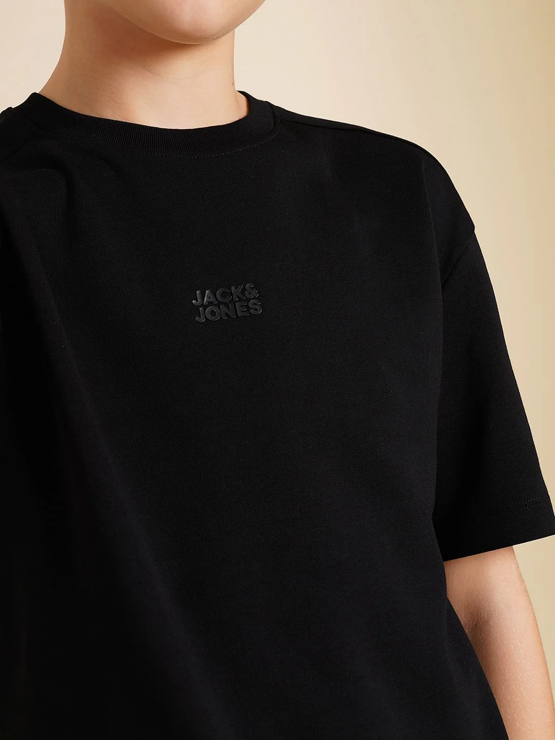 Boys Black Logo Print Oversized T-shirt - Image 6