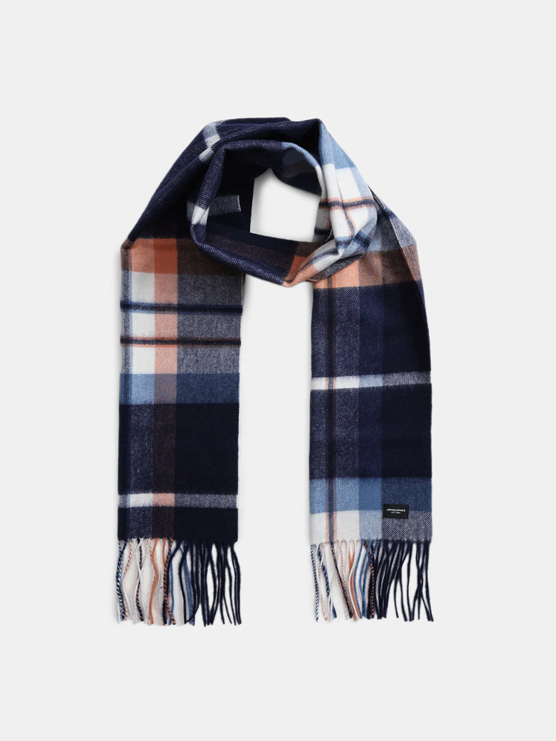 Blue Check Woven Scarf - Image 2