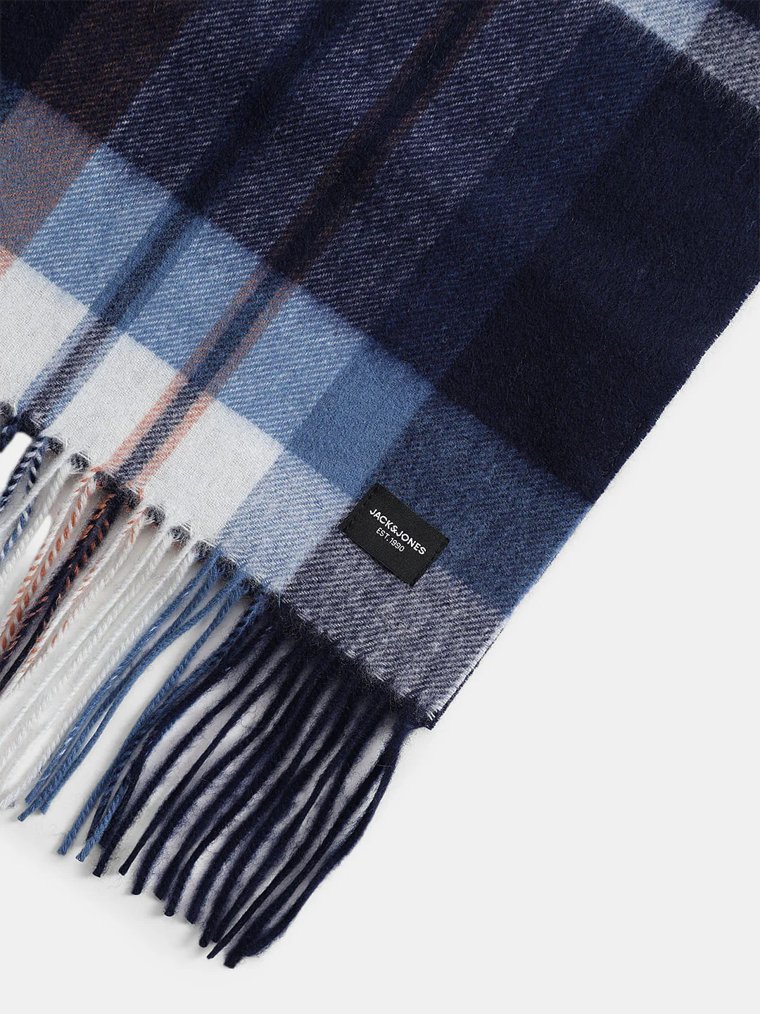 Blue Check Woven Scarf - Image 3
