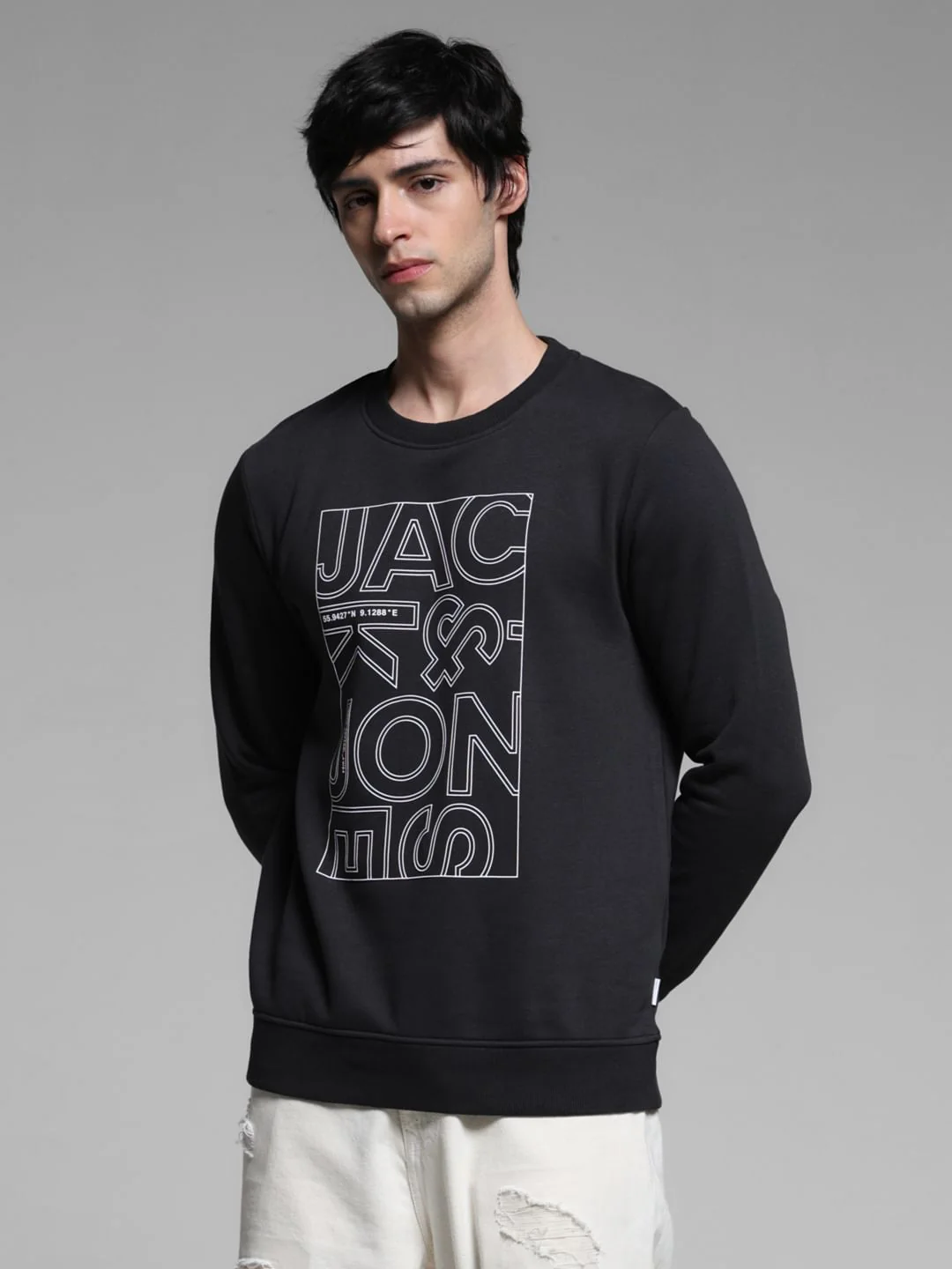 Black Typographic Logo Sweatshirt - Image 2