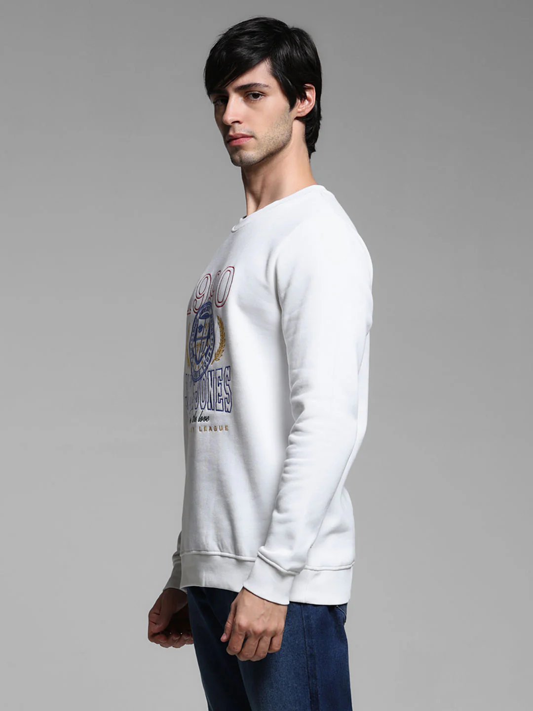 White Typographic Print Sweatshirt - Image 3