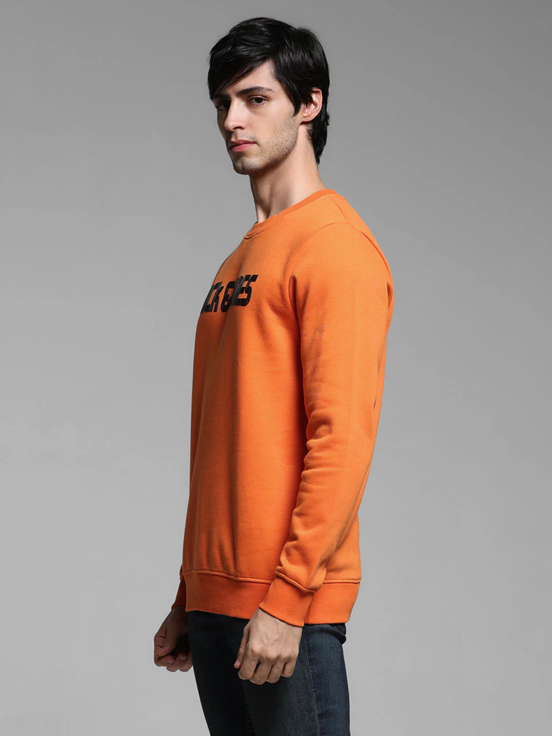 Orange Logo Print Sweatshirt - Image 3