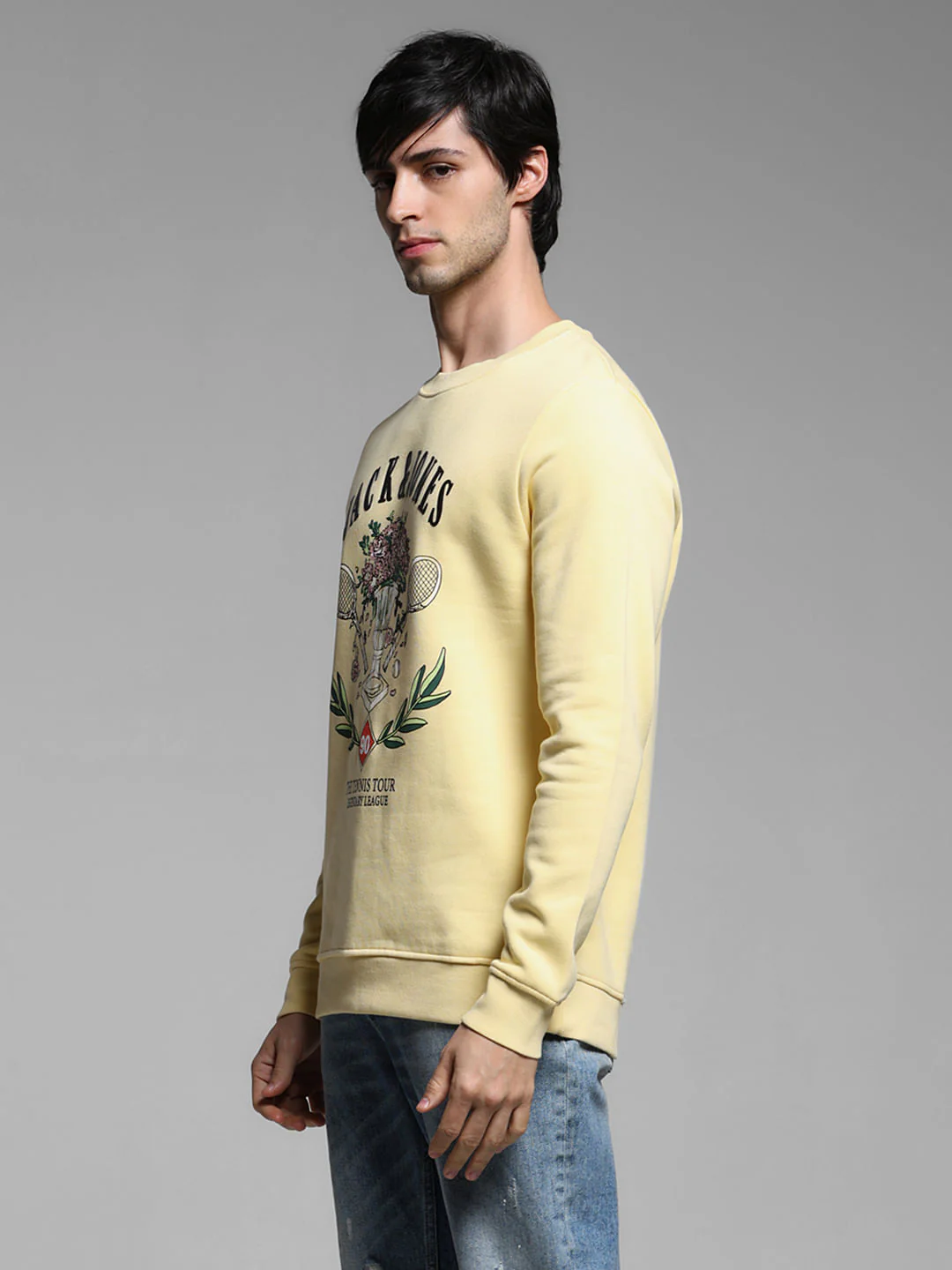Yellow Typographic Print Sweatshirt - Image 3