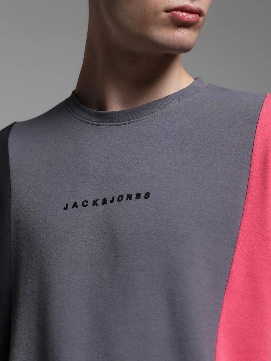 Pink Colourblocked Oversized T-shirt - Image 5
