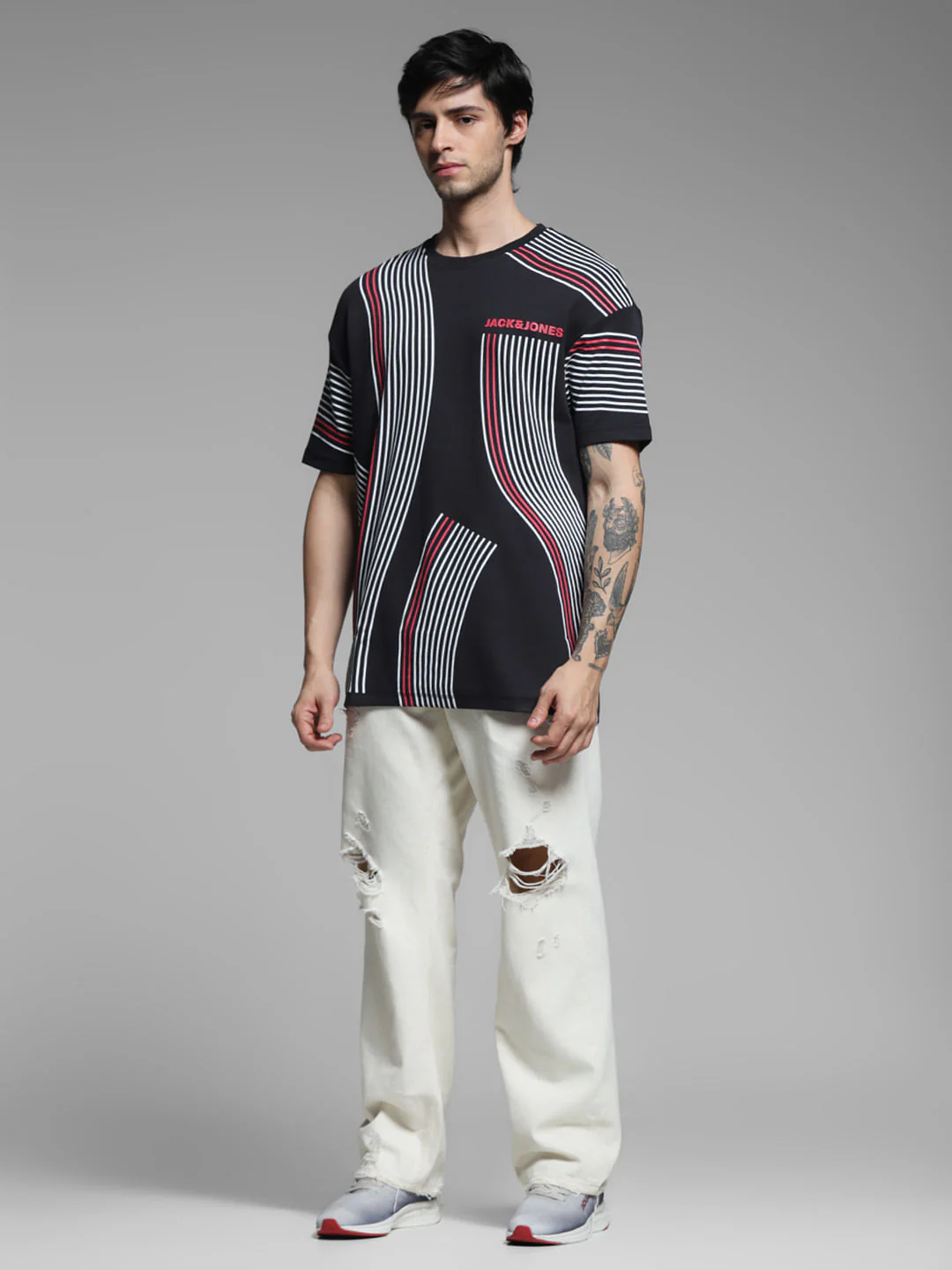 Black Printed Oversized T-shirt - Image 6