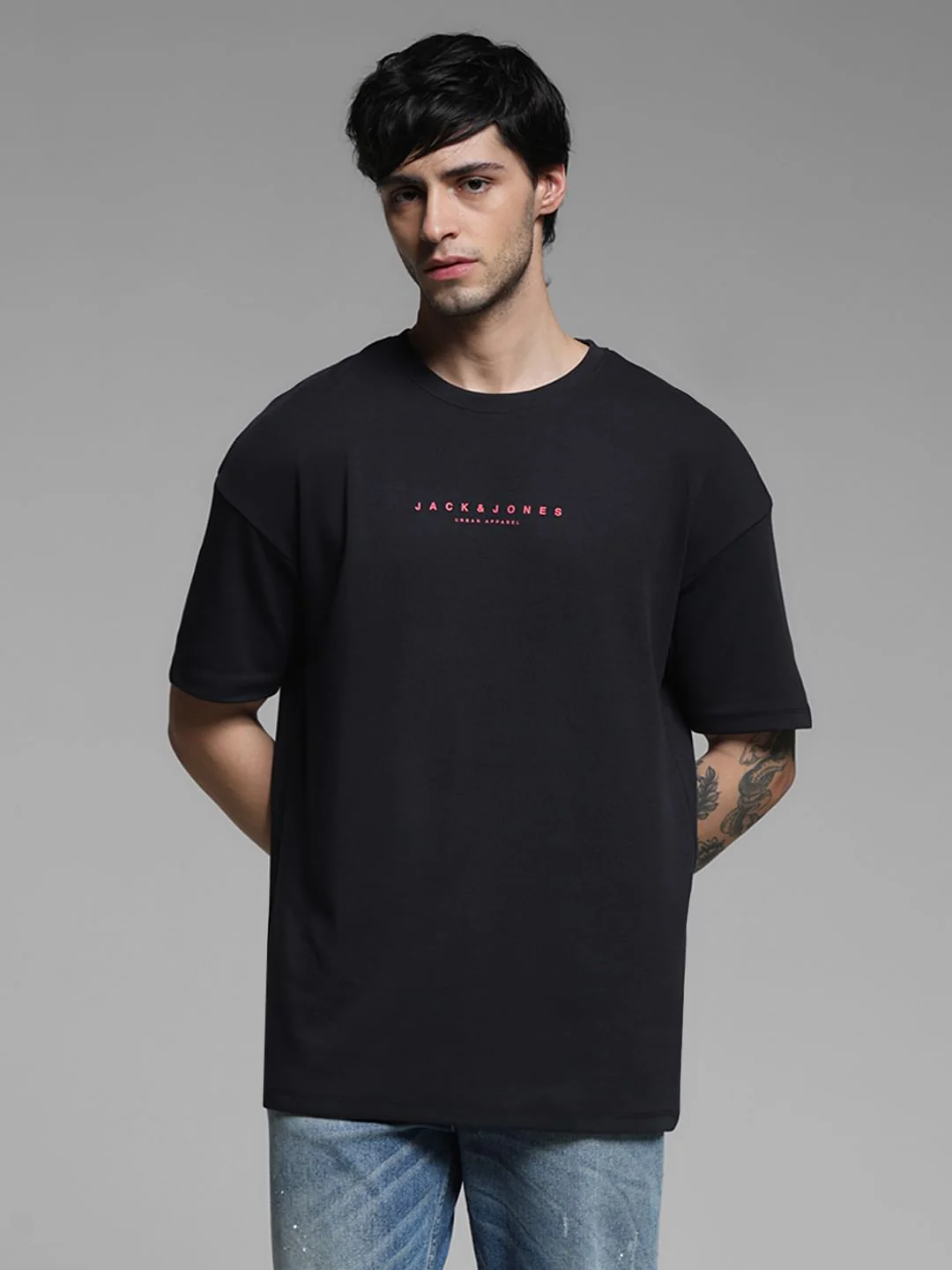Black Doggo Print Oversized T-shirt - Image 2
