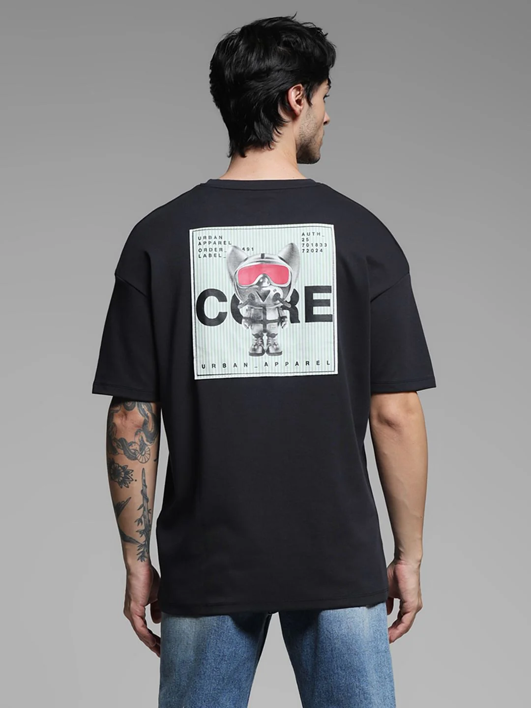 Black Doggo Print Oversized T-shirt - Image 4