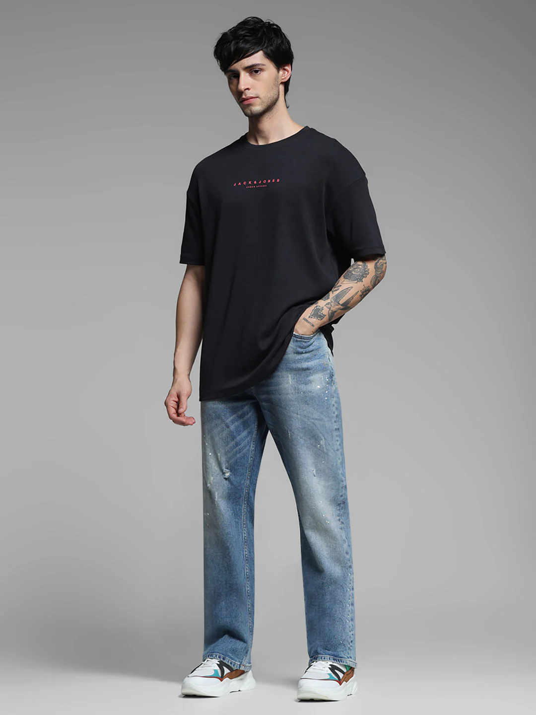 Black Doggo Print Oversized T-shirt - Image 7