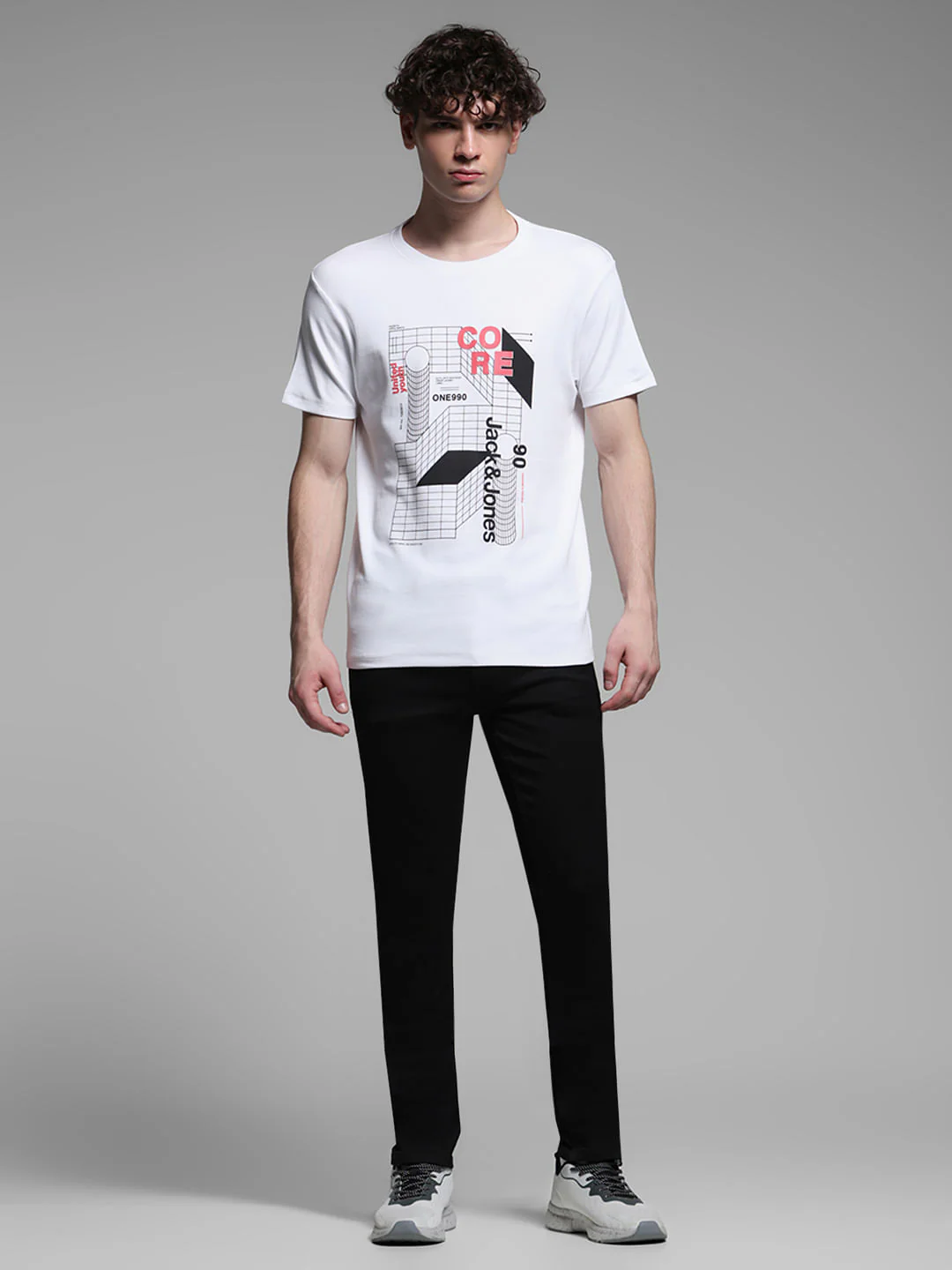 White Printed Cotton T-shirt - Image 6