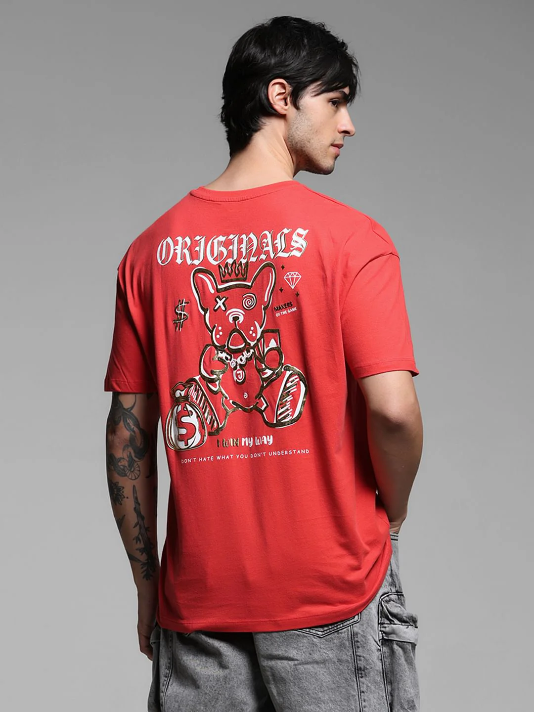 Red Graphic Print Oversized T-shirt - Image 4
