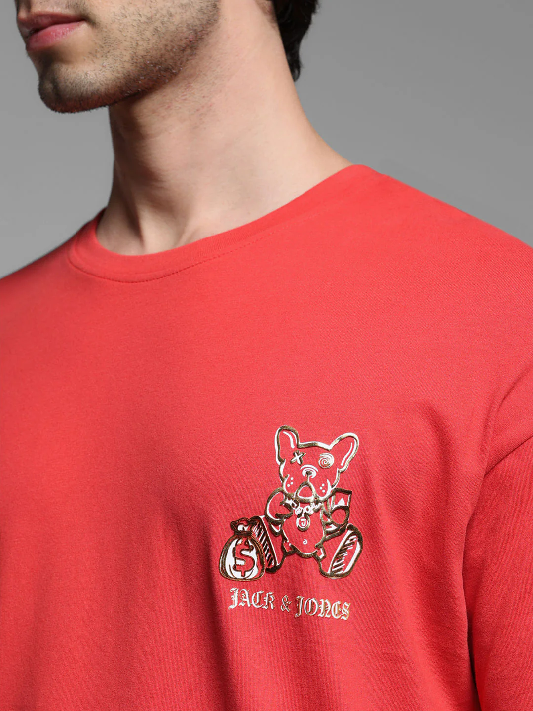 Red Graphic Print Oversized T-shirt - Image 5