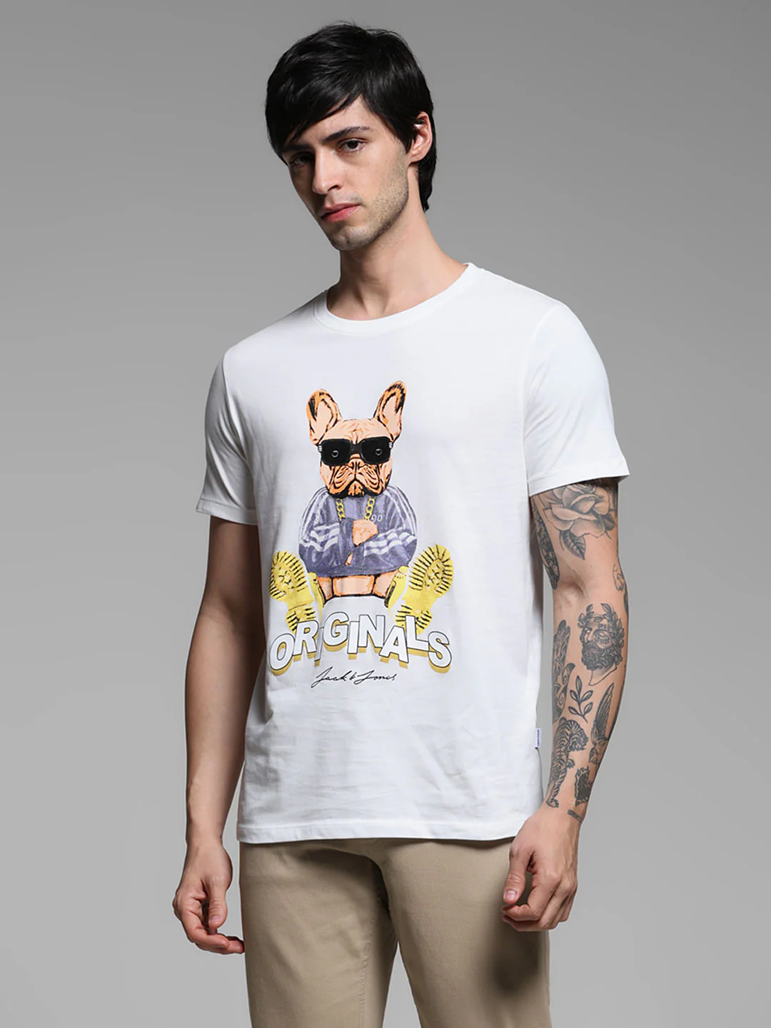 White Graphic Print Cotton T-shirt - Image 2