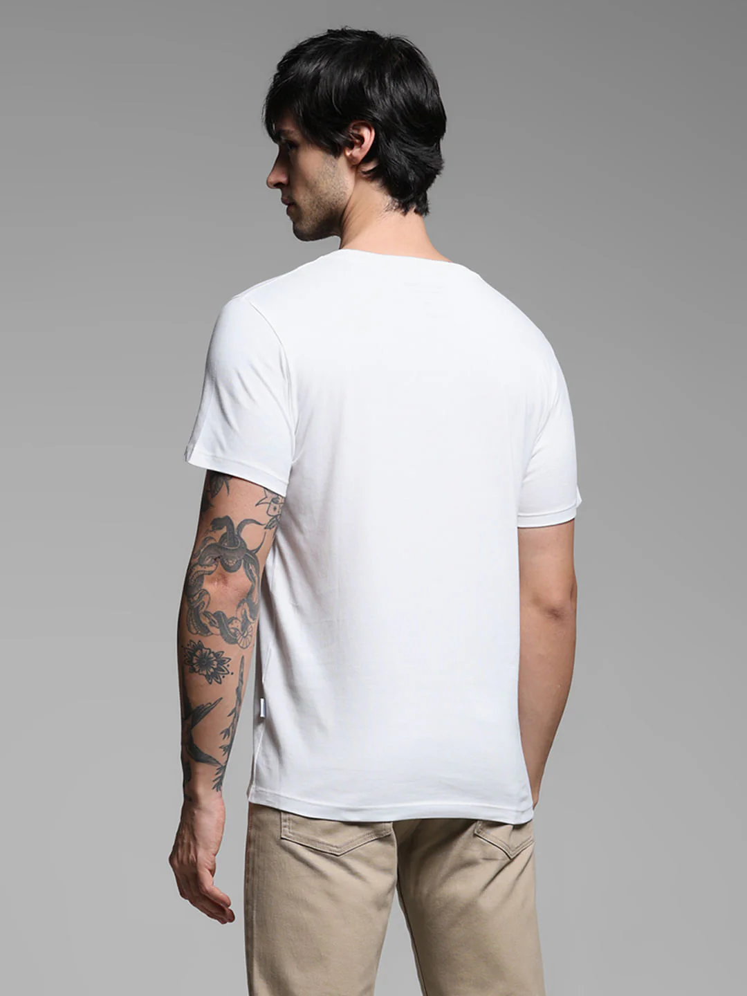 White Graphic Print Cotton T-shirt - Image 4